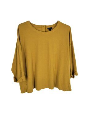 J.Jill Wearever Collection XL Mustard Top lagenlook Minimalist capsule Autumn